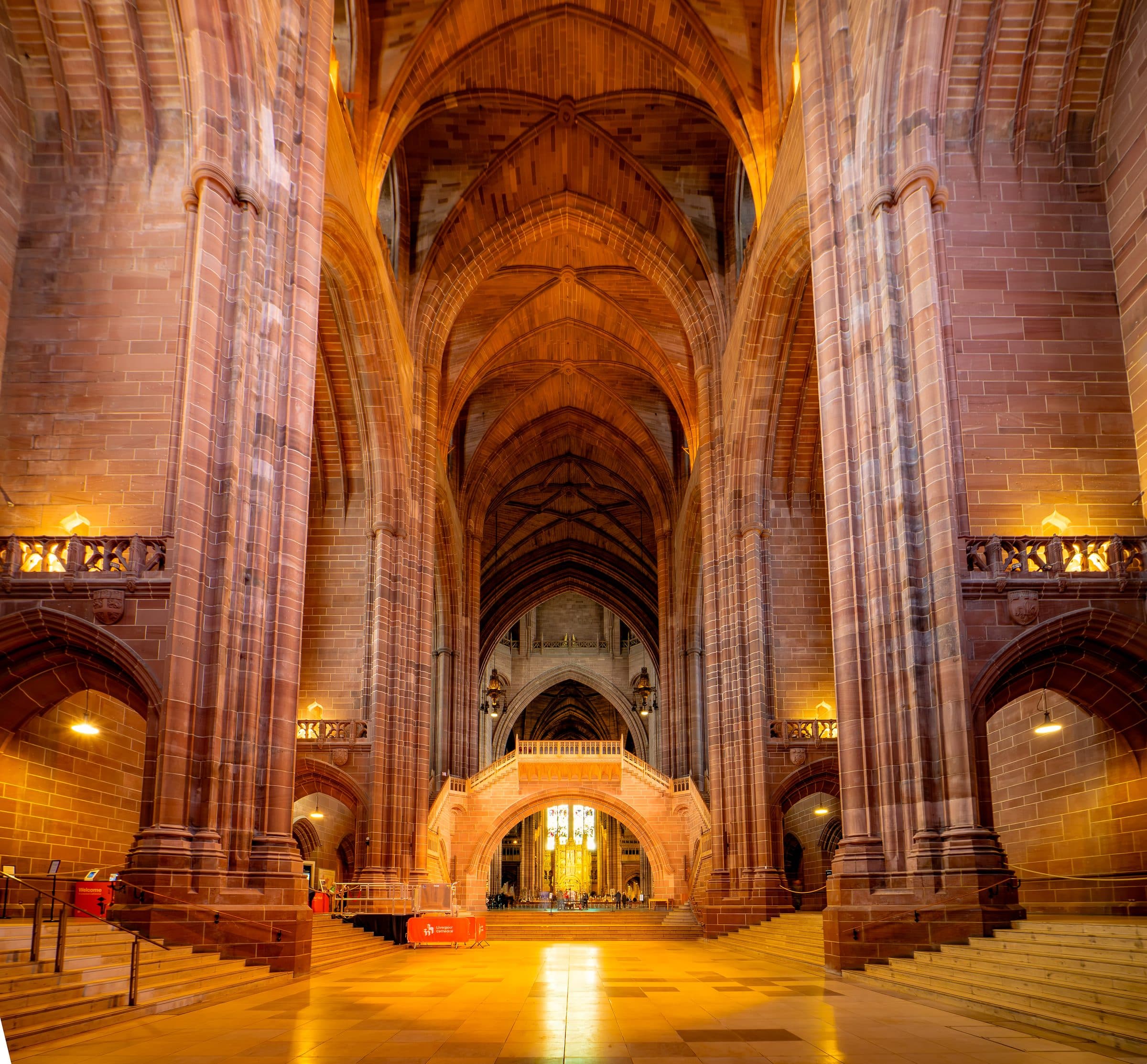 The great central space of Liverpool Cathedral, looking towards the east end